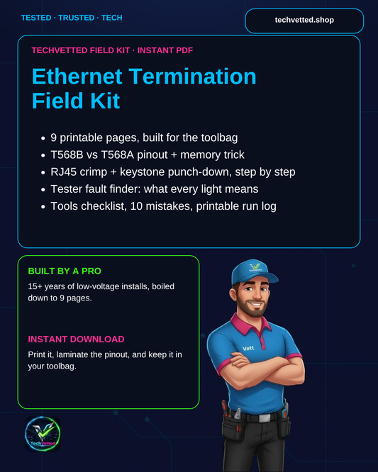 What's inside the Ethernet Termination Field Kit: 9 printable pages