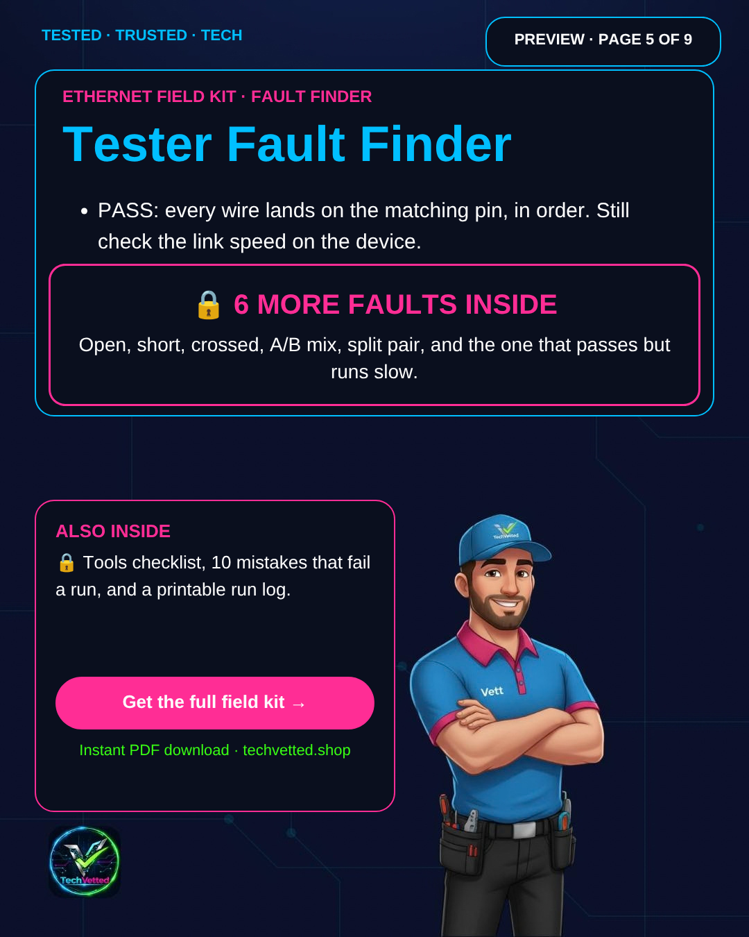 Preview: Tester Fault Finder page